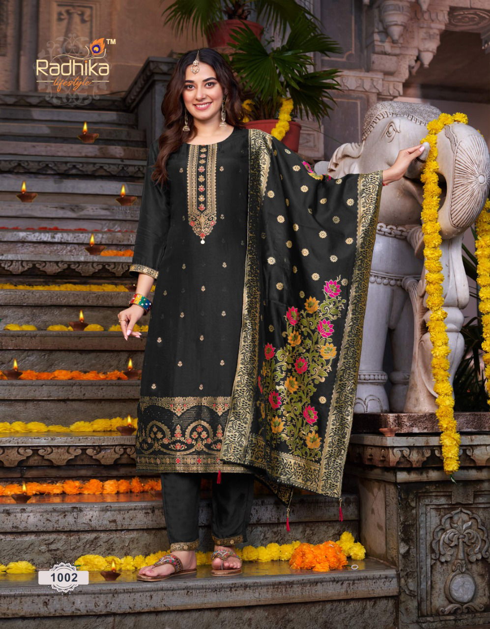 Radhika Banarasi 1 Pure Dola Silk Exclusive Wear Kurti Pant With Dupatta Collection